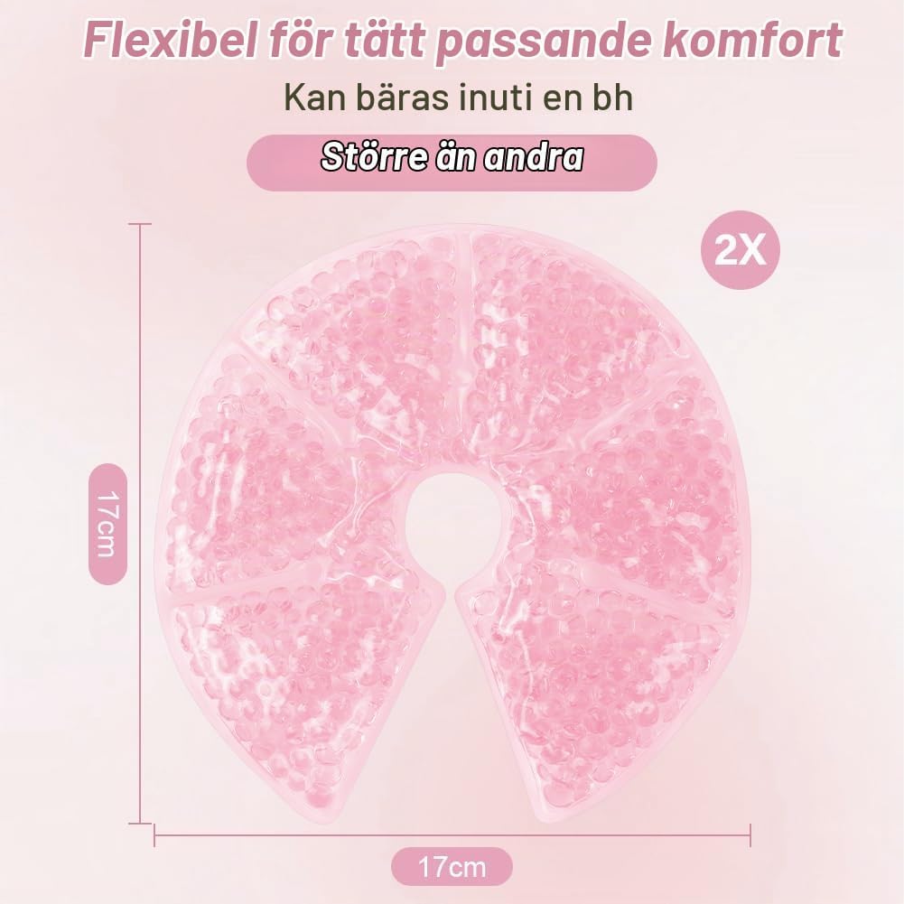 Detalle de AOGOE 3-i-1 bröstgelkuddar för amning, återanvändbara och rosa