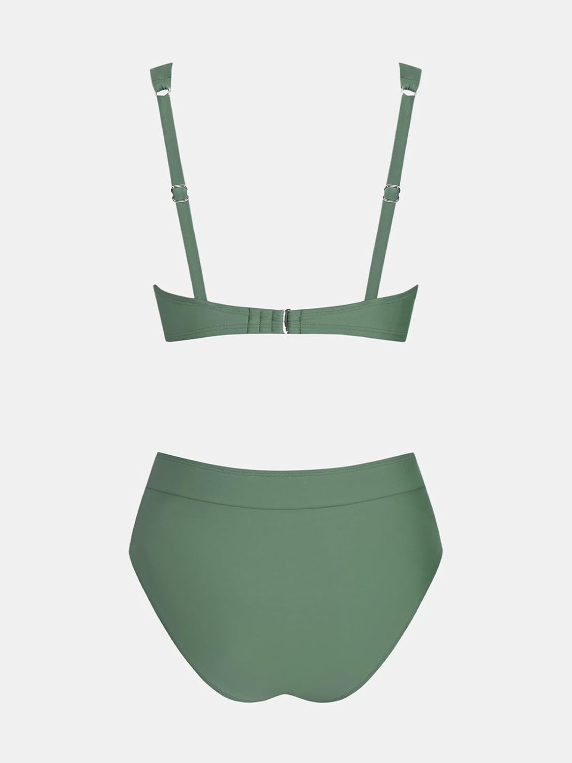 Thumbnail 5 de CUPSHE Ensemble bikini deux pièces pour femme – Taille haute, col en V profond, bretelles larges réglables, crochet dans le dos