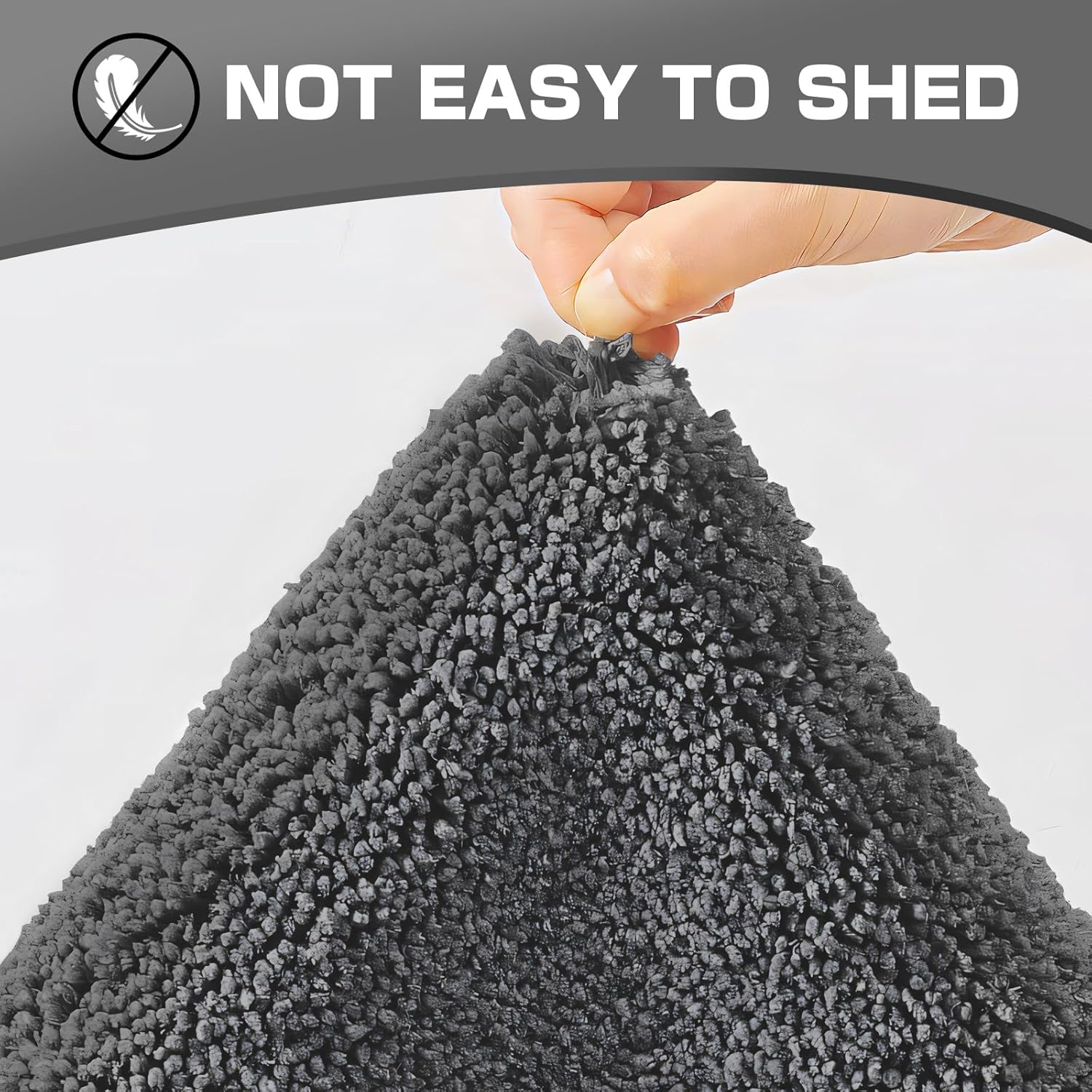 Thumbnail 6 de wyewye Mikrofaser-Badematte, Türmatte 60x120 cm Dunkelgrau – 2 cm Dicke