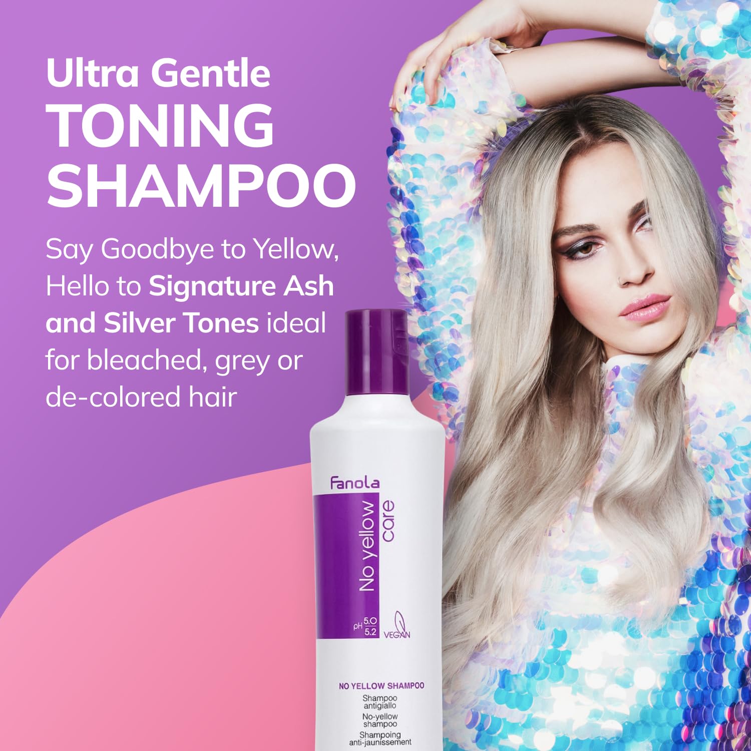 Thumbnail 1 de Fanola No Yellow Purple Shampoo (11.83 fl oz) for Blonde, Bleached, Grey & Violet Toning