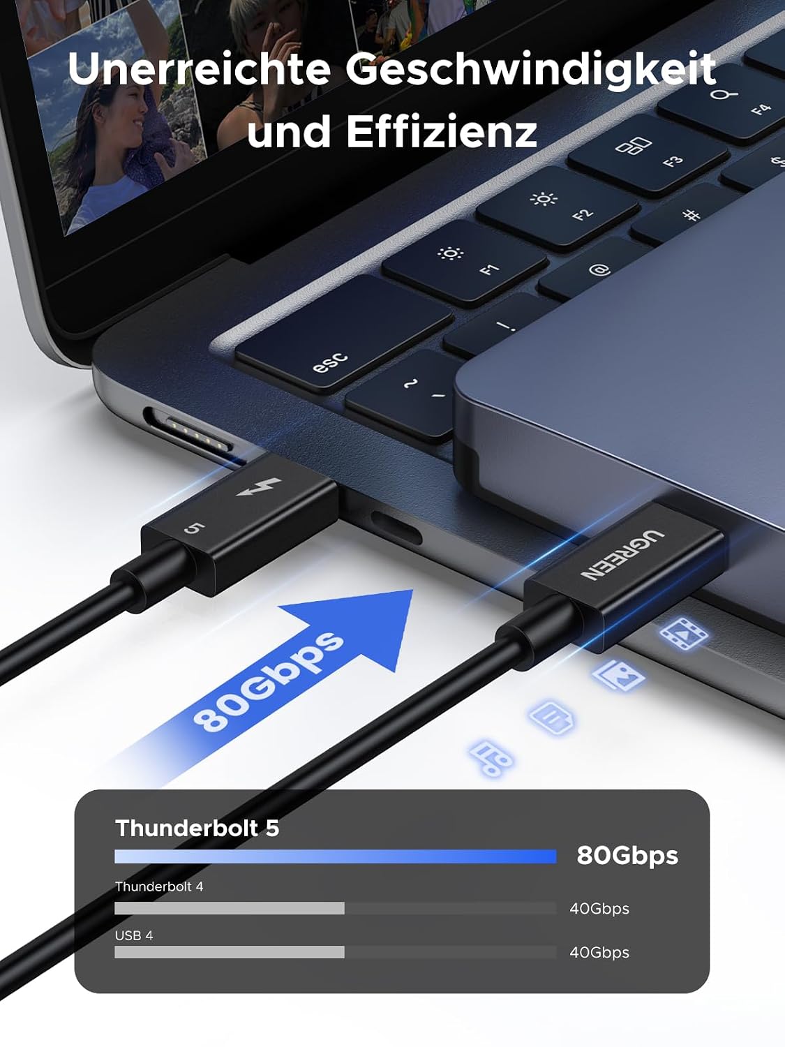 Thumbnail 1 de UGREEN Thunderbolt 5 Kabel 240W USB‑C