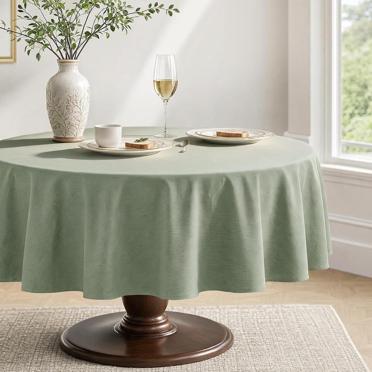 Detalle de Veblandy Round Tablecloth, 60-Inch
