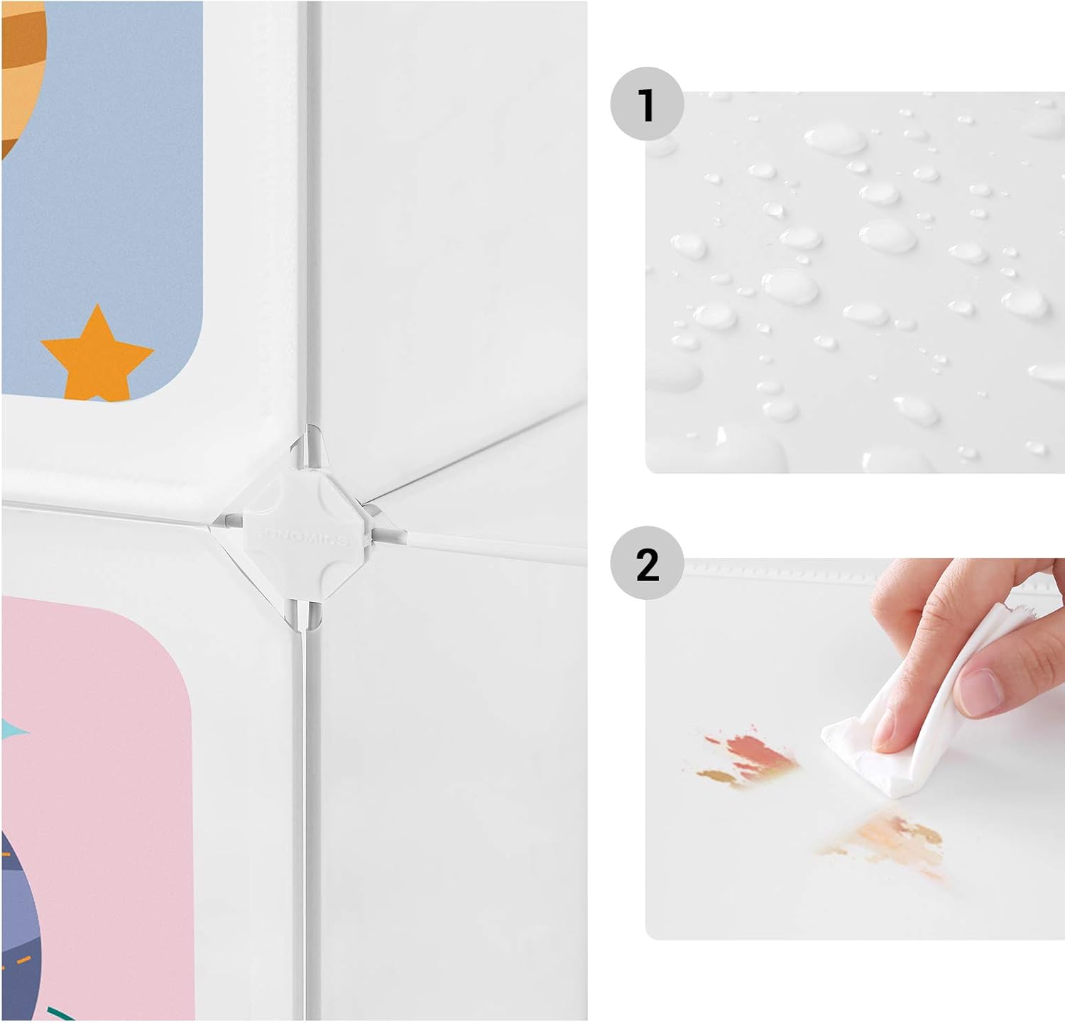 Thumbnail 5 de SONGMICS Scaffale portaoggetti per bambini con 10 cubi LPC903W01, mobile cameretta modulare bianco