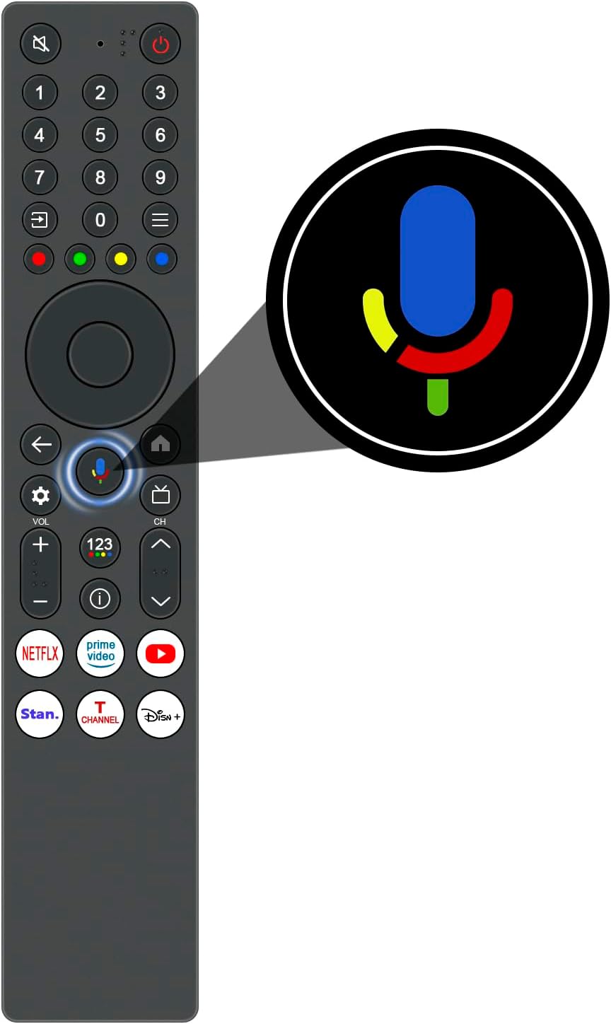Detalle de VINABTY Replacement RC833A Voice Remote for TCL 55T8C-UK, 65T8C-UK, 75T8C-UK, 85T8C-UK, 55Q6C-UK, 55C6KS-UK, 55Q7C-UK, 55V6C-UK MiniLED TV