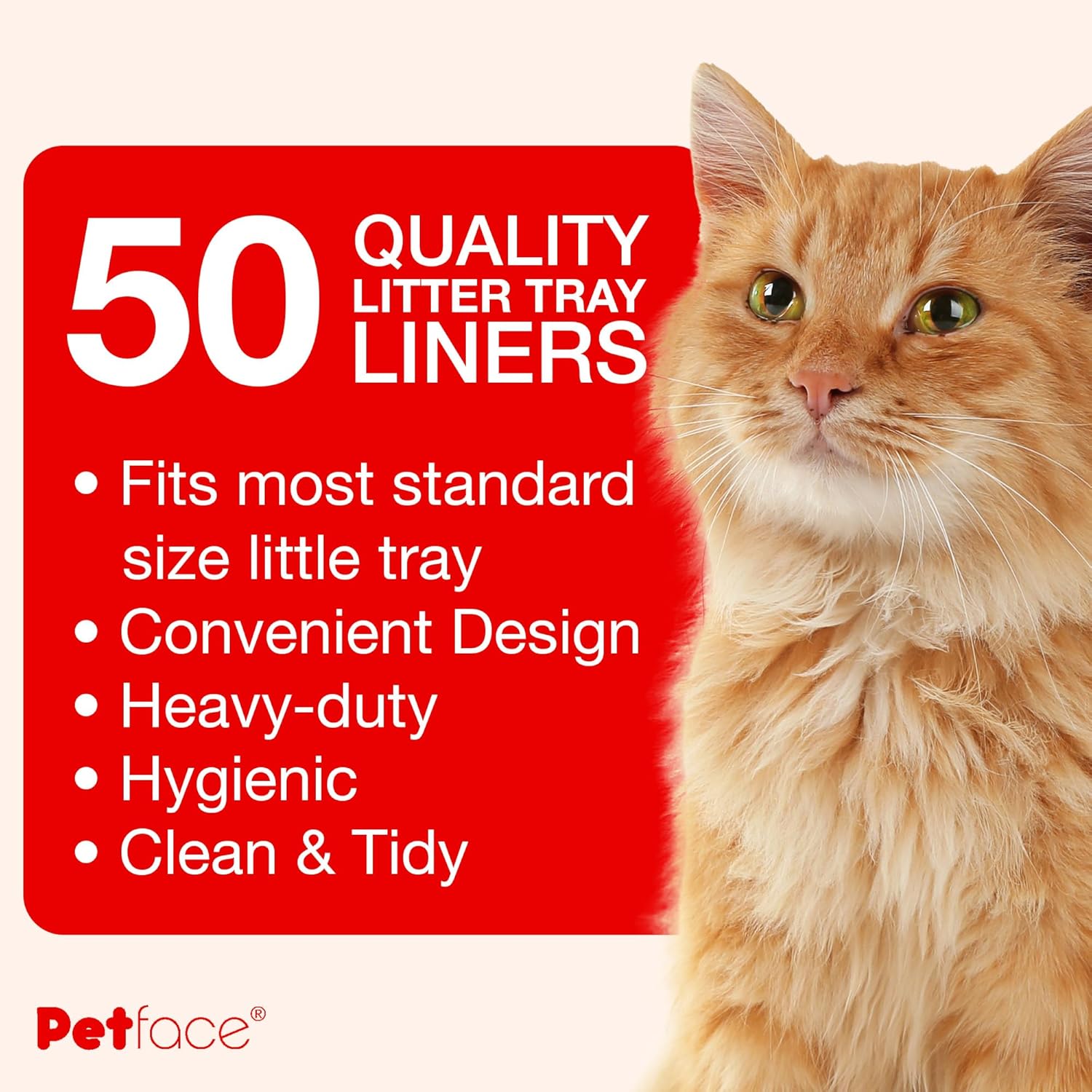 Detalle de Petface Cat Litter Tray Drawstring Liners — 50 Large Liners (Fits Most Trays Up To 87 x 45 cm)