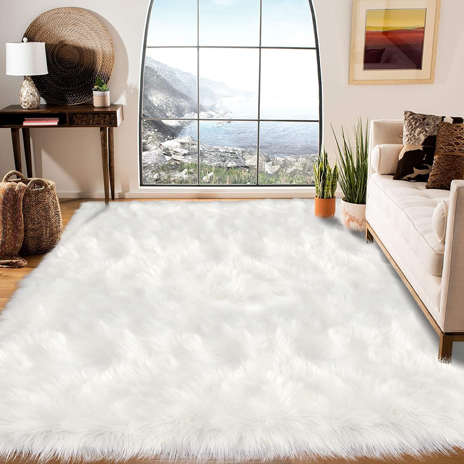 Detalle de Latepis Area Rugs 6x9 Faux Fur Sheepskin Rug