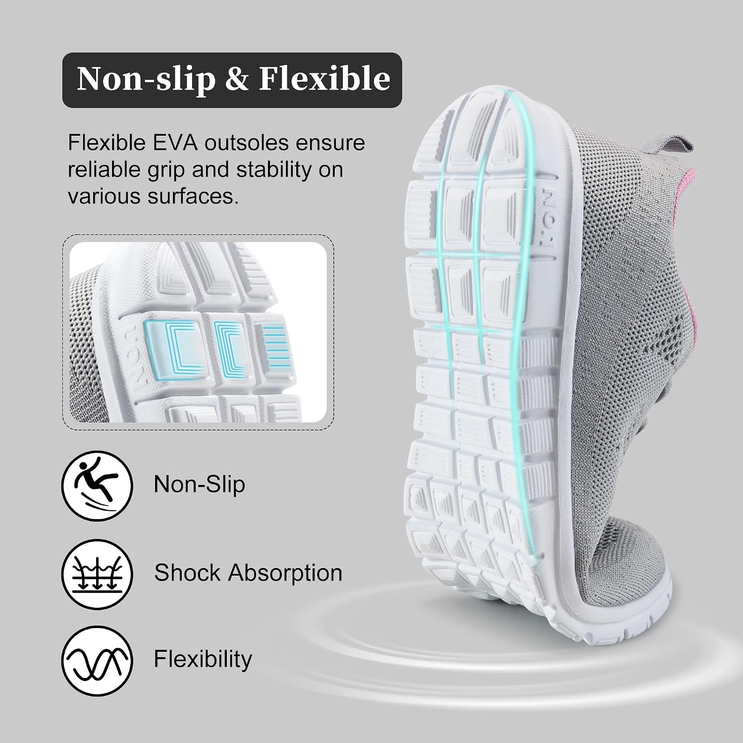 Detalle 2 de FUDYNMALC Women’s Fashion Lightweight Sneakers with Memory Foam Insole and Non-Slip EVA Sole