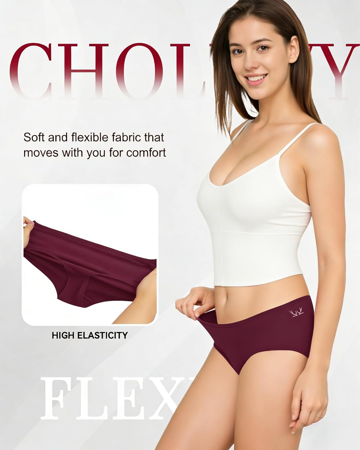 Detalle de Cholewy Women’s Underwear Multipack (Pack of 6) – Soft Stretch Cotton Knickers