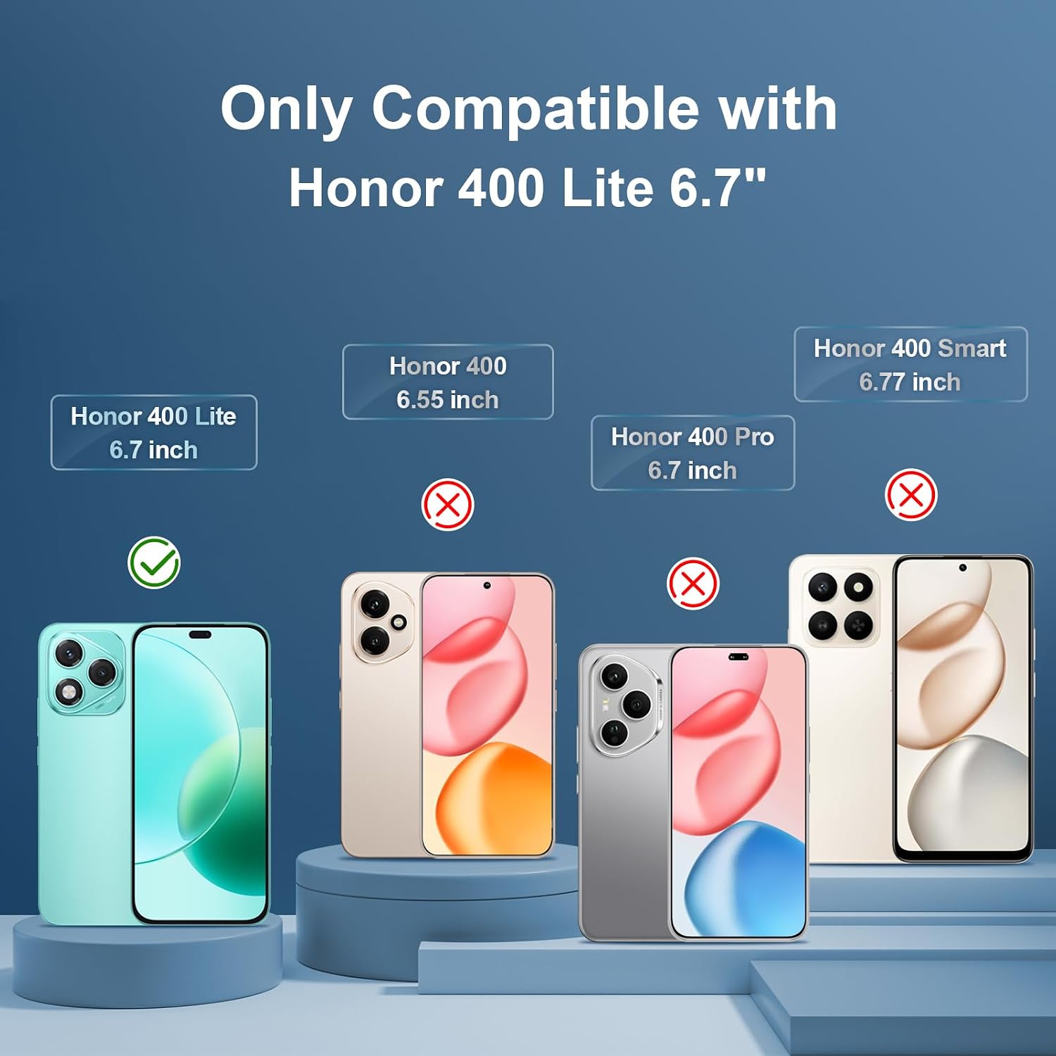 Detalle 2 de GiiYoon Panzer Schutz Glas für Honor 400 Lite – 3er Set mit Vollständigem Displayschutz (9H, 2,5D)