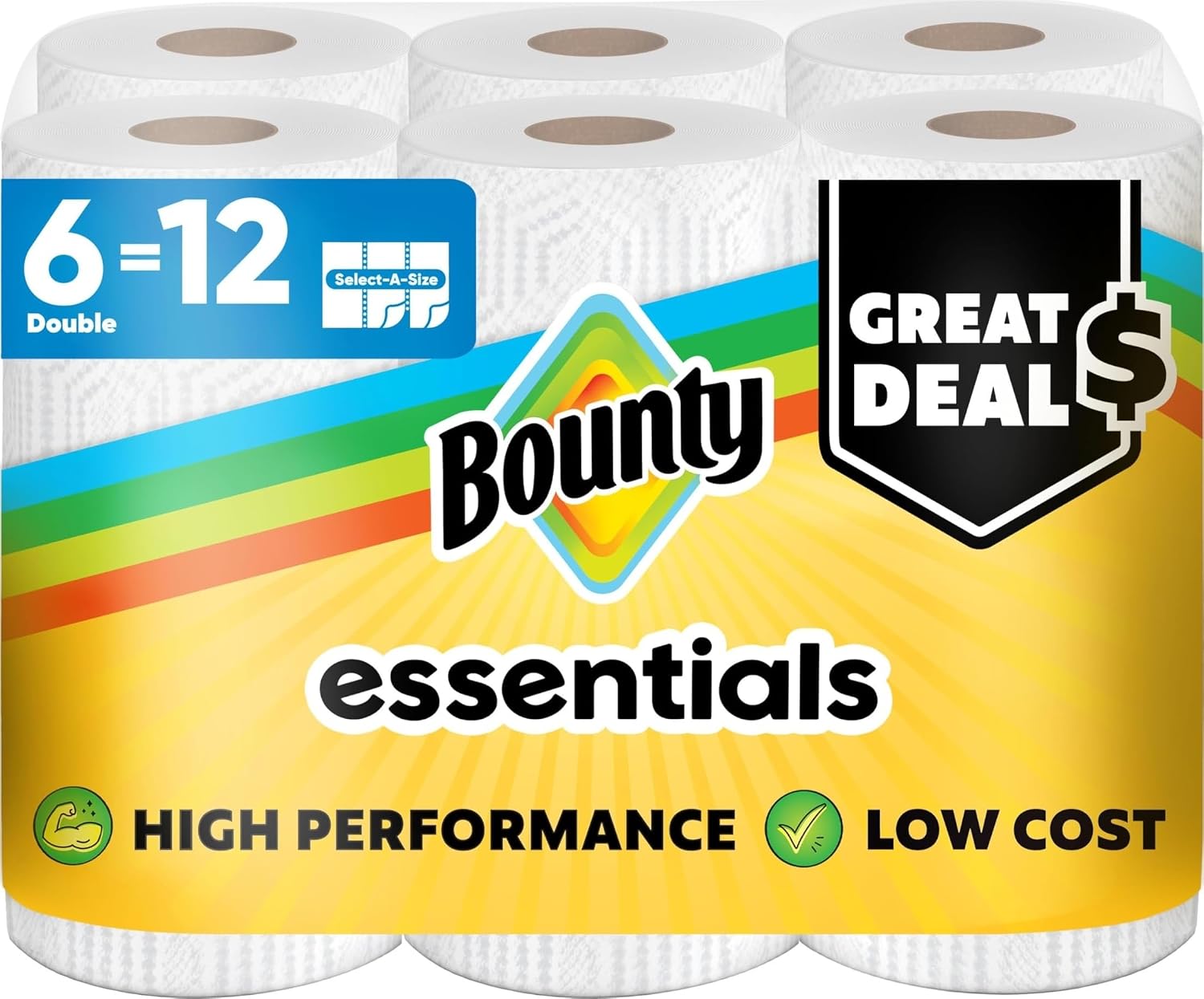 Detalle de Bounty Essentials Select-A-Size Paper Towels, 6 Double Rolls (108 Sheets per Roll)