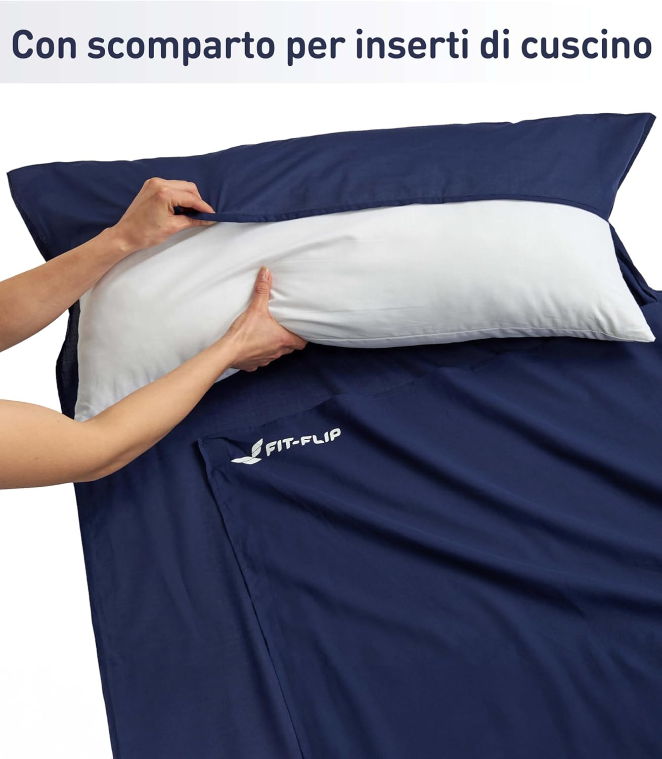 Detalle de Fit-Flip Sacco Lenzuolo da Viaggio: ultraleggero, compatto e versatile per il sonno in viaggio