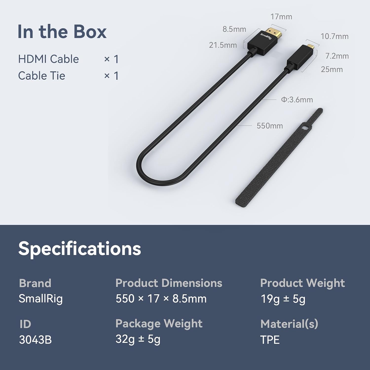 Thumbnail 5 de SMALLRIG 3043B câble HDMI 55 cm