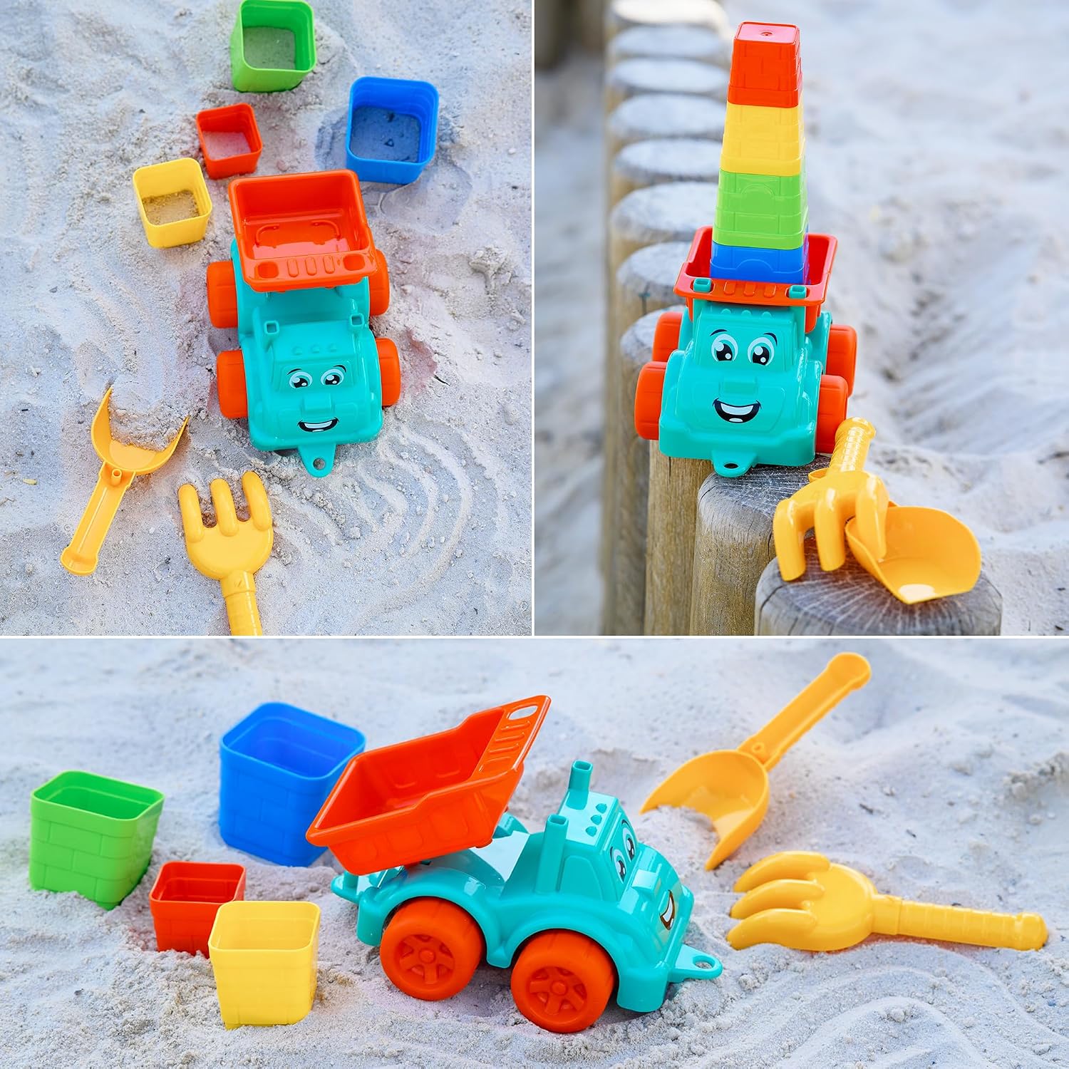 Thumbnail 6 de FANCY BABY 7051 – zestaw do piasku z ciężarówką 22 cm i foremkami