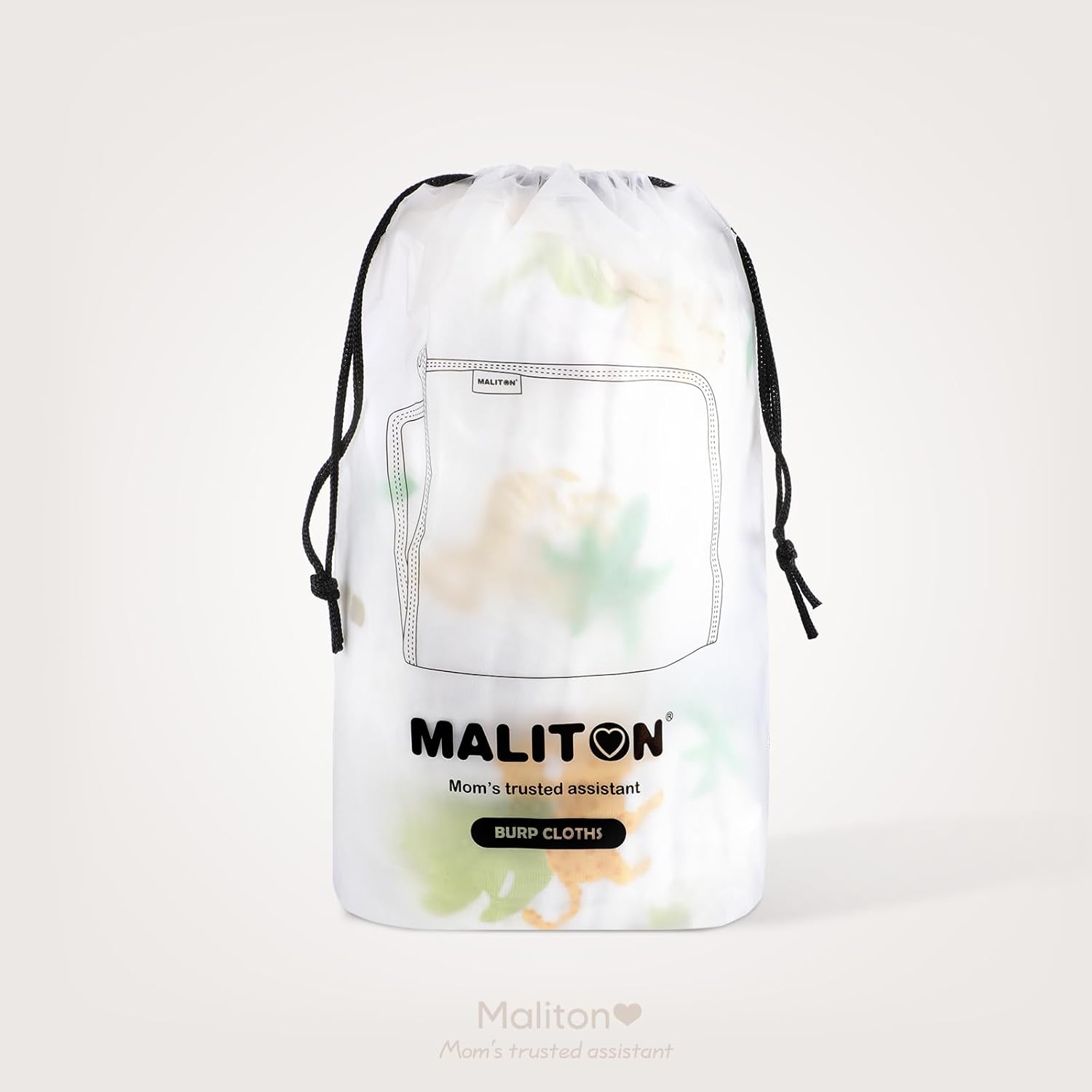 Thumbnail 6 de Maliton 6-Pack Muslin Burp Cloths (Lion & Whale Collection) – 100% Cotton Muslin Cloths, 50 x 25cm