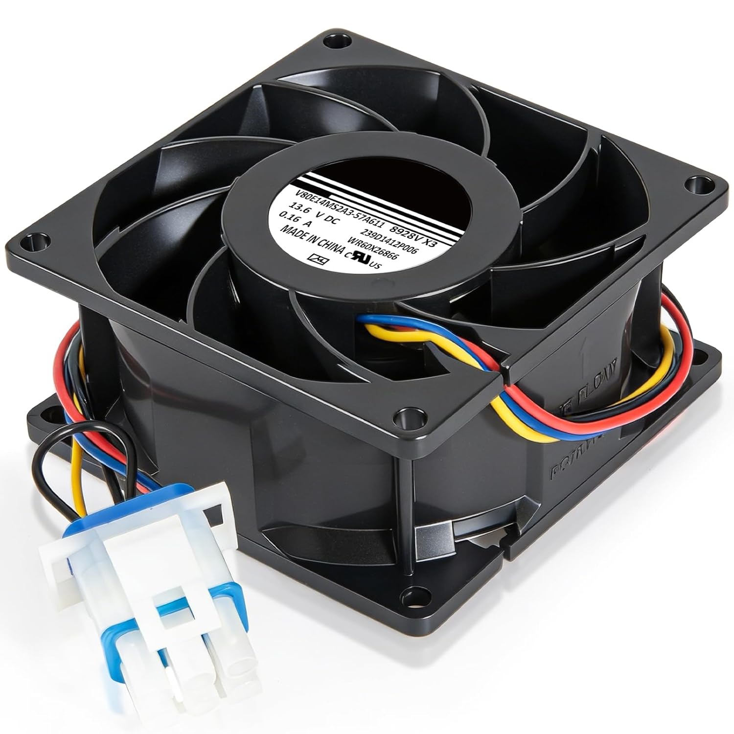 Detalle de EOEDEPAZ MTR-WR60X26866-01 Refrigerator Evaporator Fan Motor, 7-Blade, 6-Pin