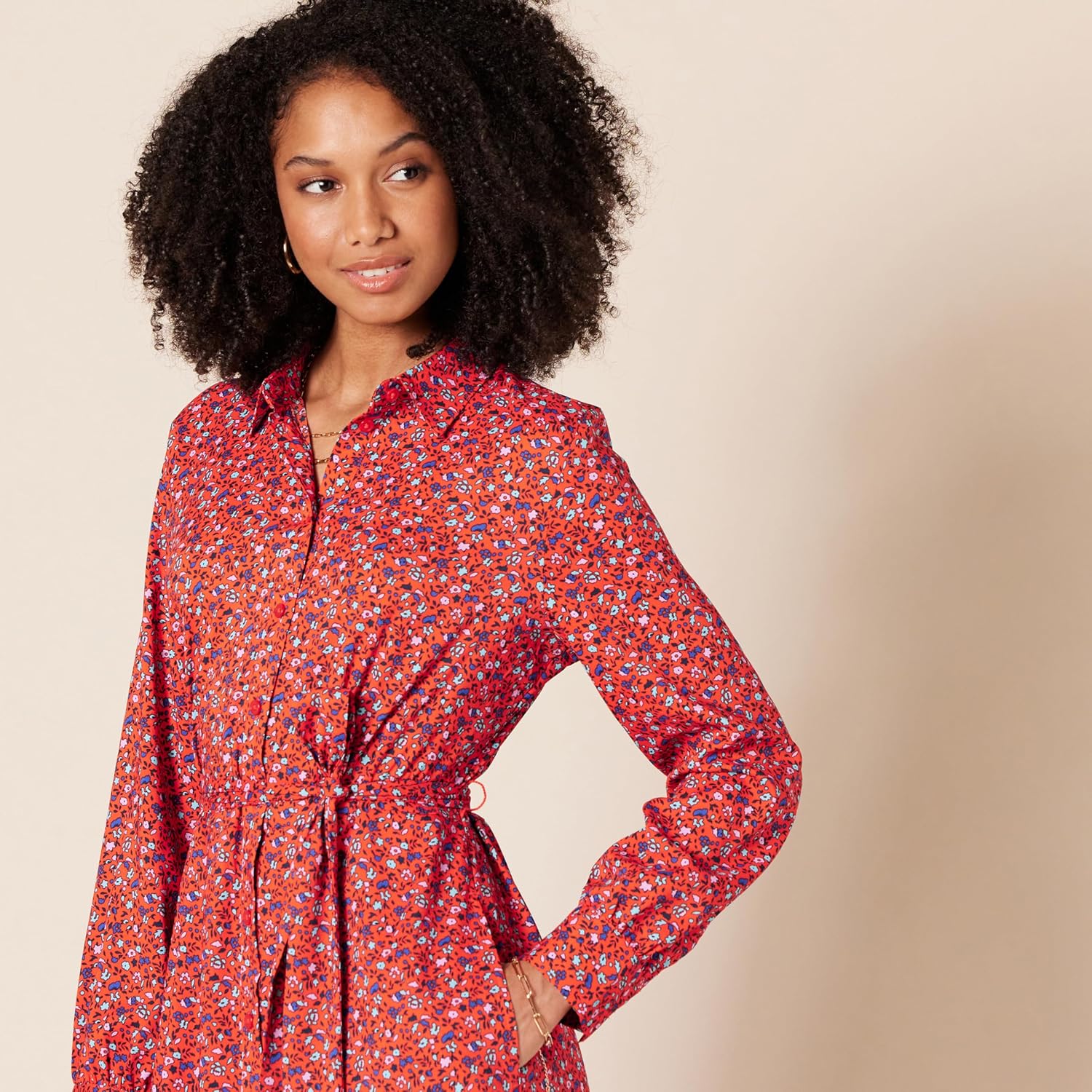 Thumbnail 2 de Amazon Essentials Women's Long-Sleeve Midi Shirt Dress for Work and Office