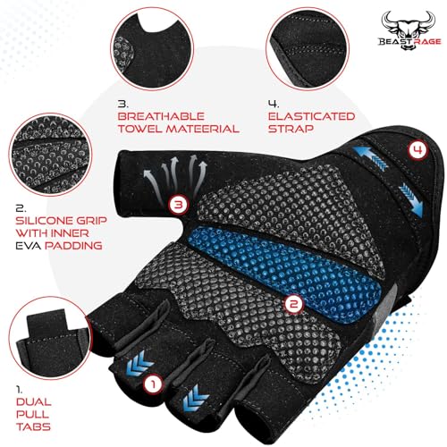 Detalle de BEAST RAGE Guanti da palestra antiscivolo per sollevamento