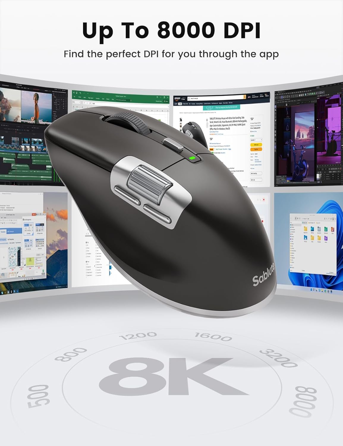 Detalle de SABLUTE Wireless Mouse MAM6