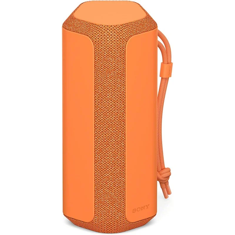 Detalle de Sony SRS-XE200: Altavoz Bluetooth portátil e impermeable de color naranja