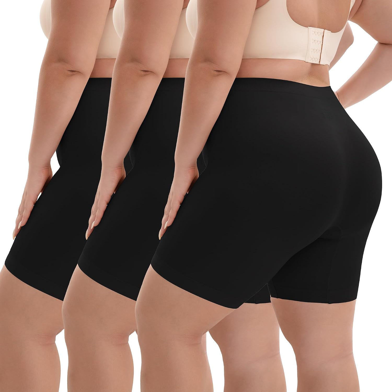 INNERSY pantaloni corti da ciclismo da donna taglie 44-62 (confezione da 3) anti-sfregamento