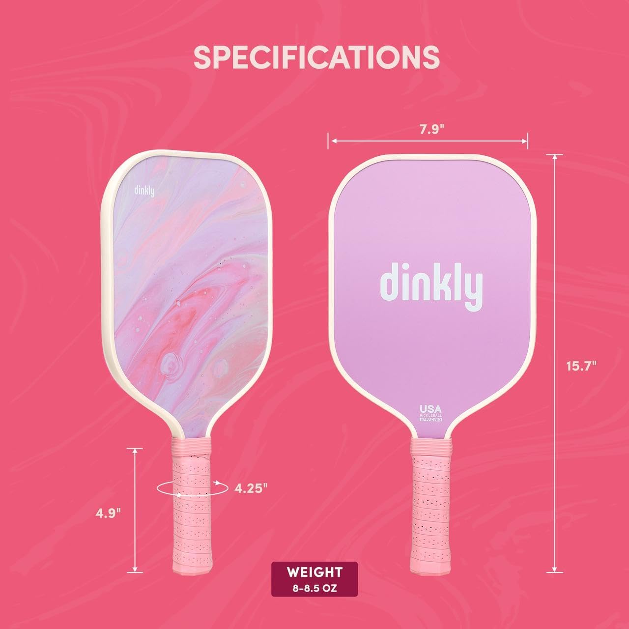 Thumbnail 6 de Dinkly Pickleball Paddle Set with Graphite Surface, 13mm Core & Carry Bag