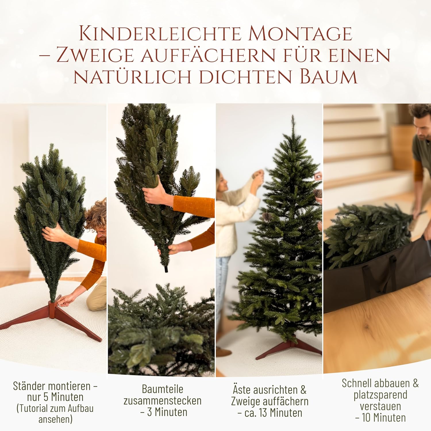 Thumbnail 4 de Premium Weihnachtsbaum künstlich 220 cm mit Holzständer