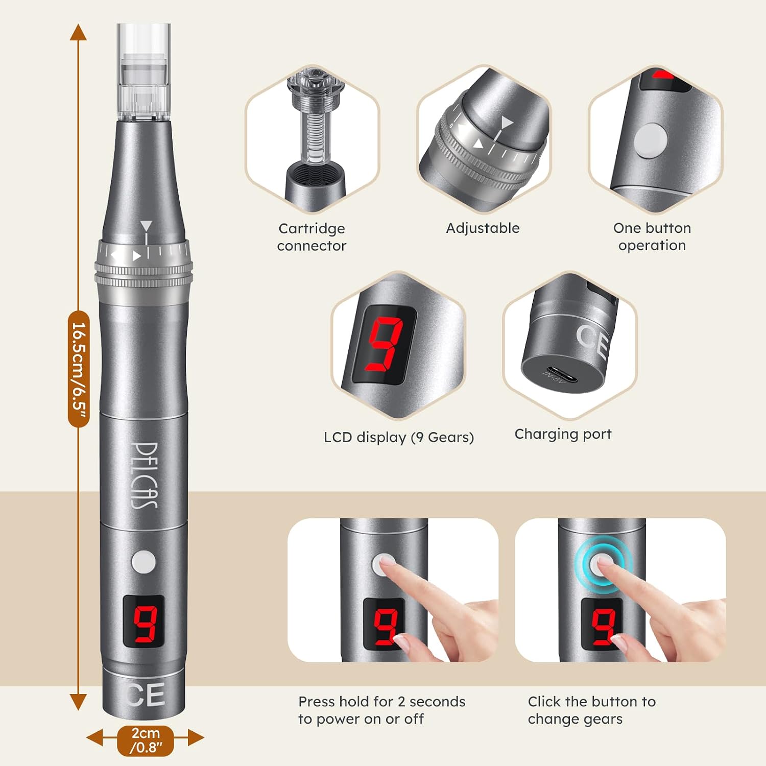 Thumbnail 4 de PELCAS Dermapen 9 Stufen Microneedling Pen đ
