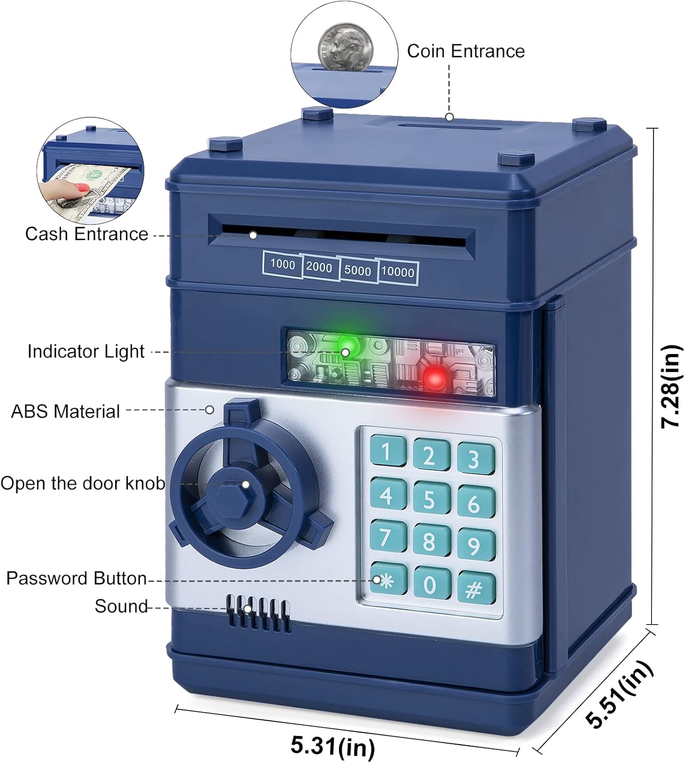 Detalle 1 de Refasy Piggy Bank ATM 600-coin