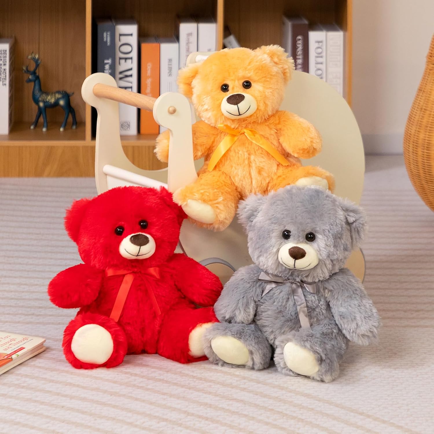 Thumbnail 6 de BEJOY Ours en peluche rouge 30 cm – doux, festif et décoratif