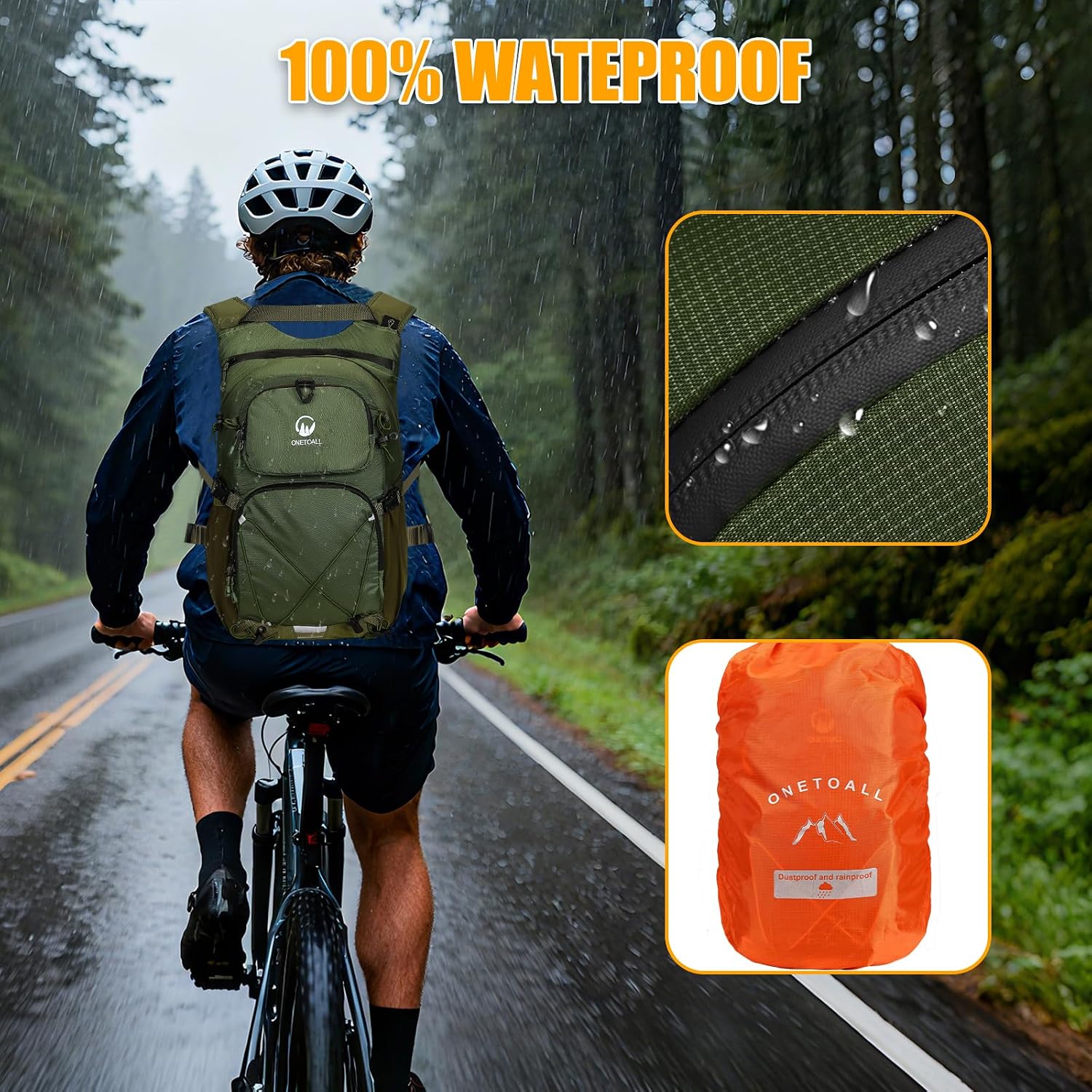Thumbnail 3 de ONETOALL Hydration Backpack with 2L Water Bladder and 22L Capacity