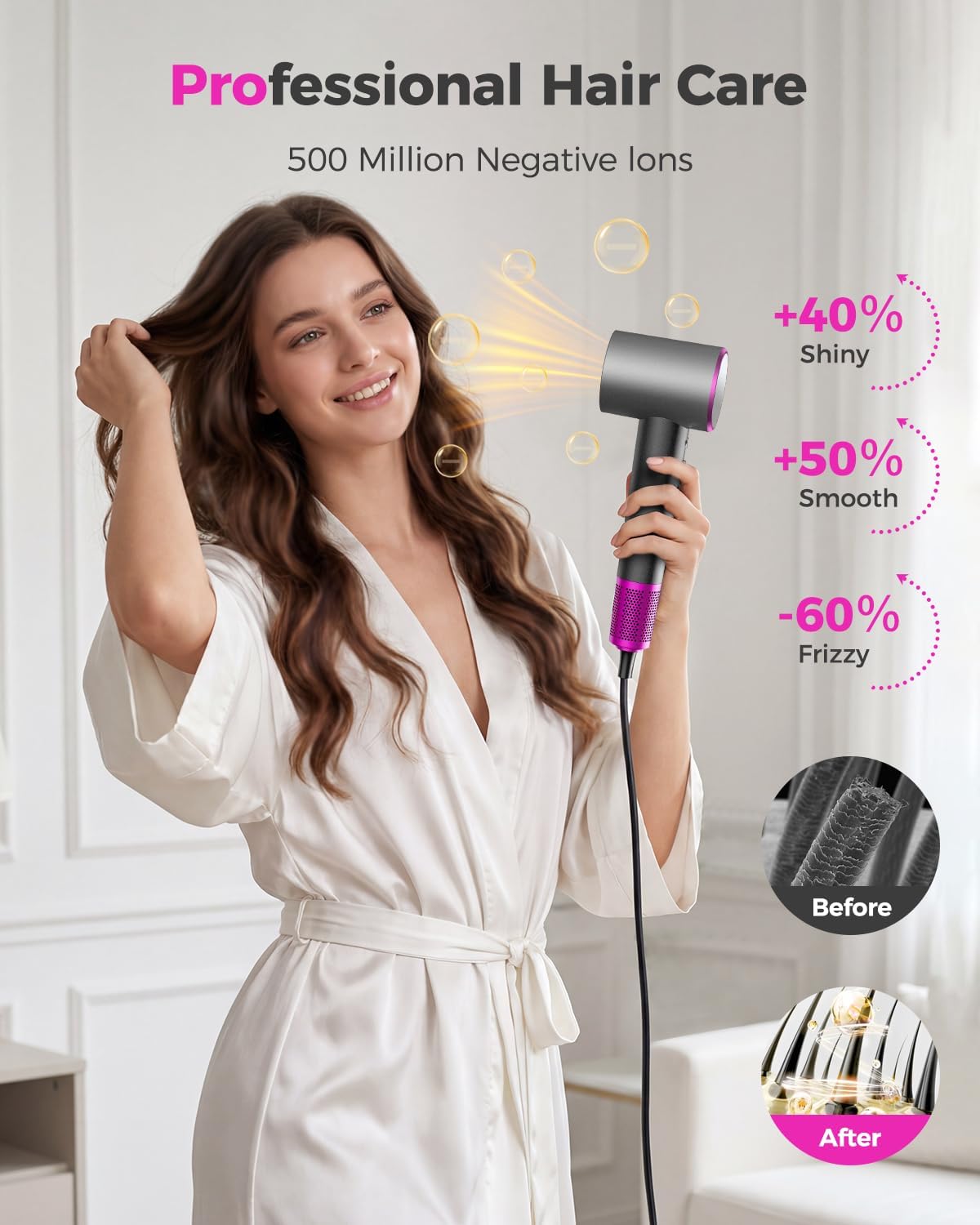 Detalle de High-Speed Hair Dryer with Diffuser, 160,000 RPM