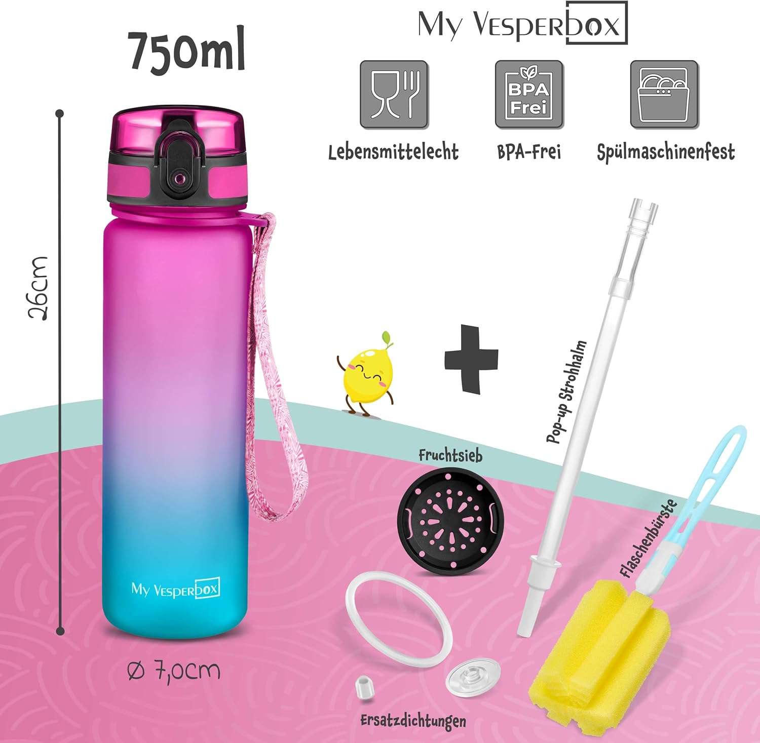 Detalle 2 de My Vesperbox Kinder Trinkflasche 750 ml