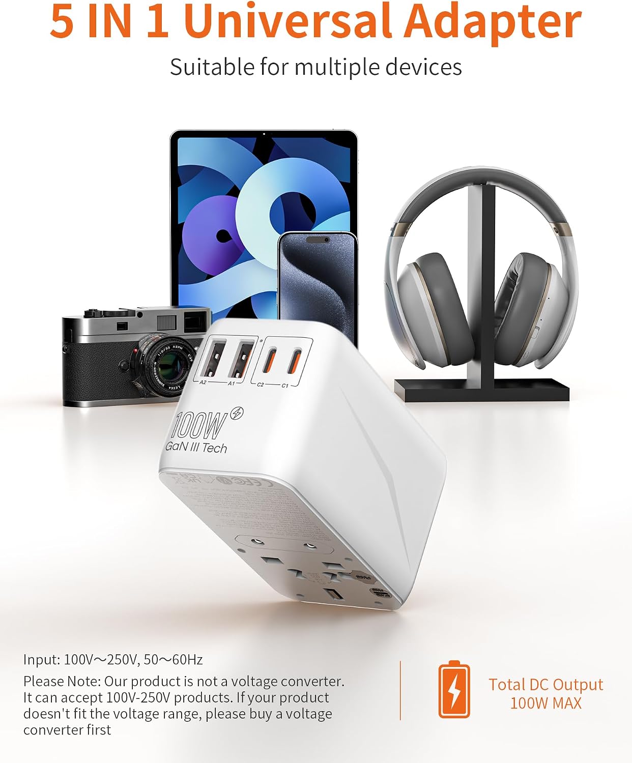 Thumbnail 4 de EINNO International Travel Adapter 100W with USB-C and USB-A 🔌