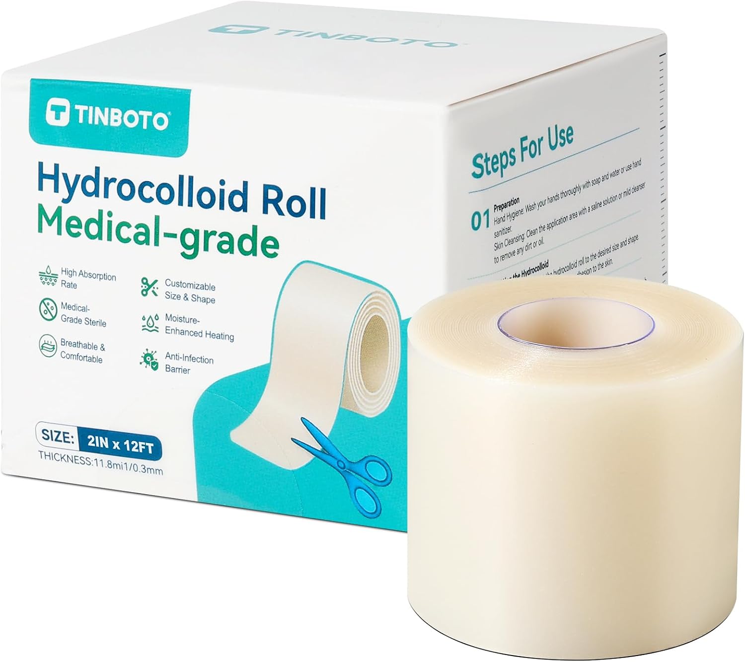 Detalle de Hydrocolloid Bandage Roll, 2 in x 12 ft