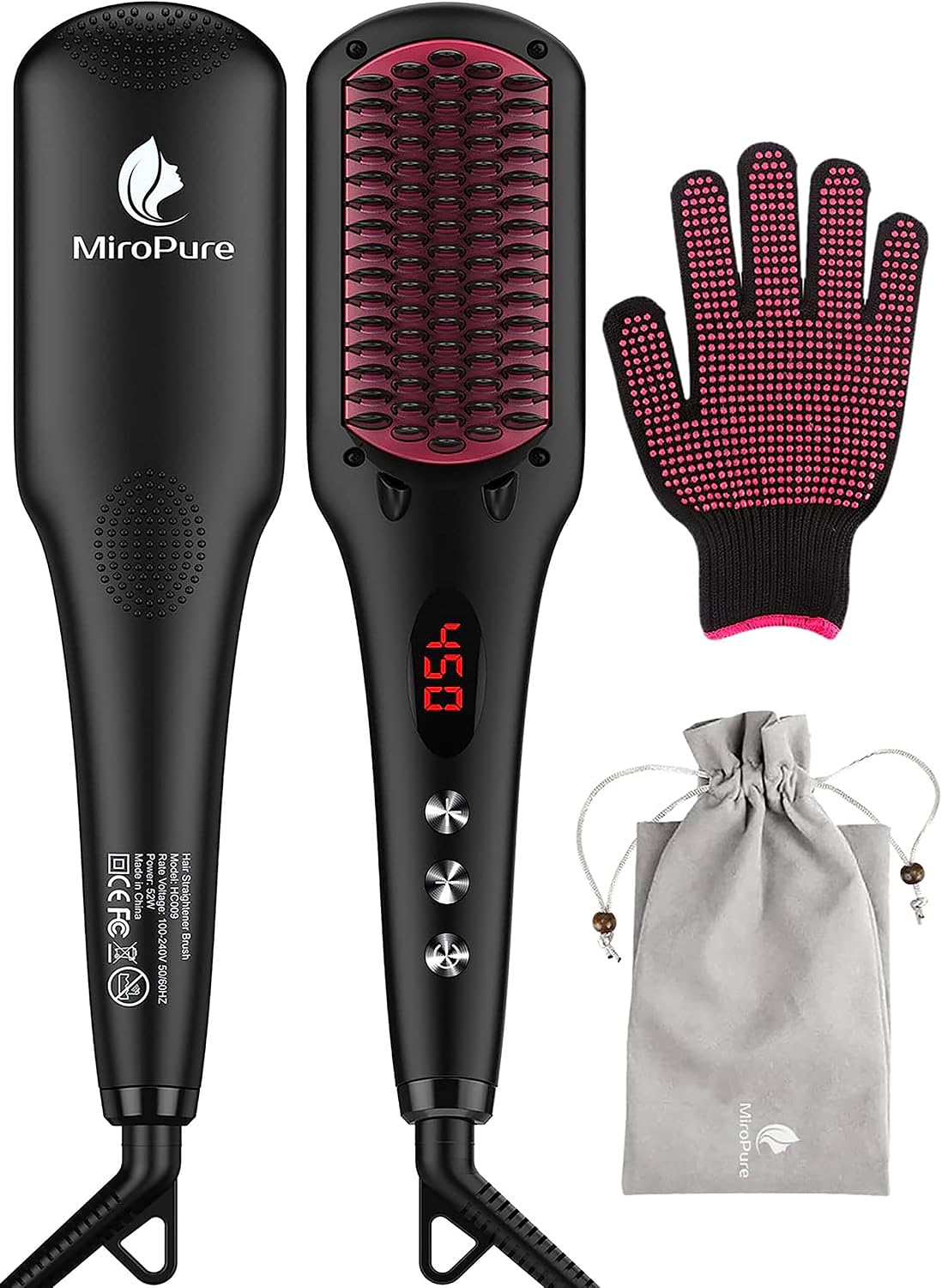 Detalle de MiroPure 2 in 1 hair straightener brush