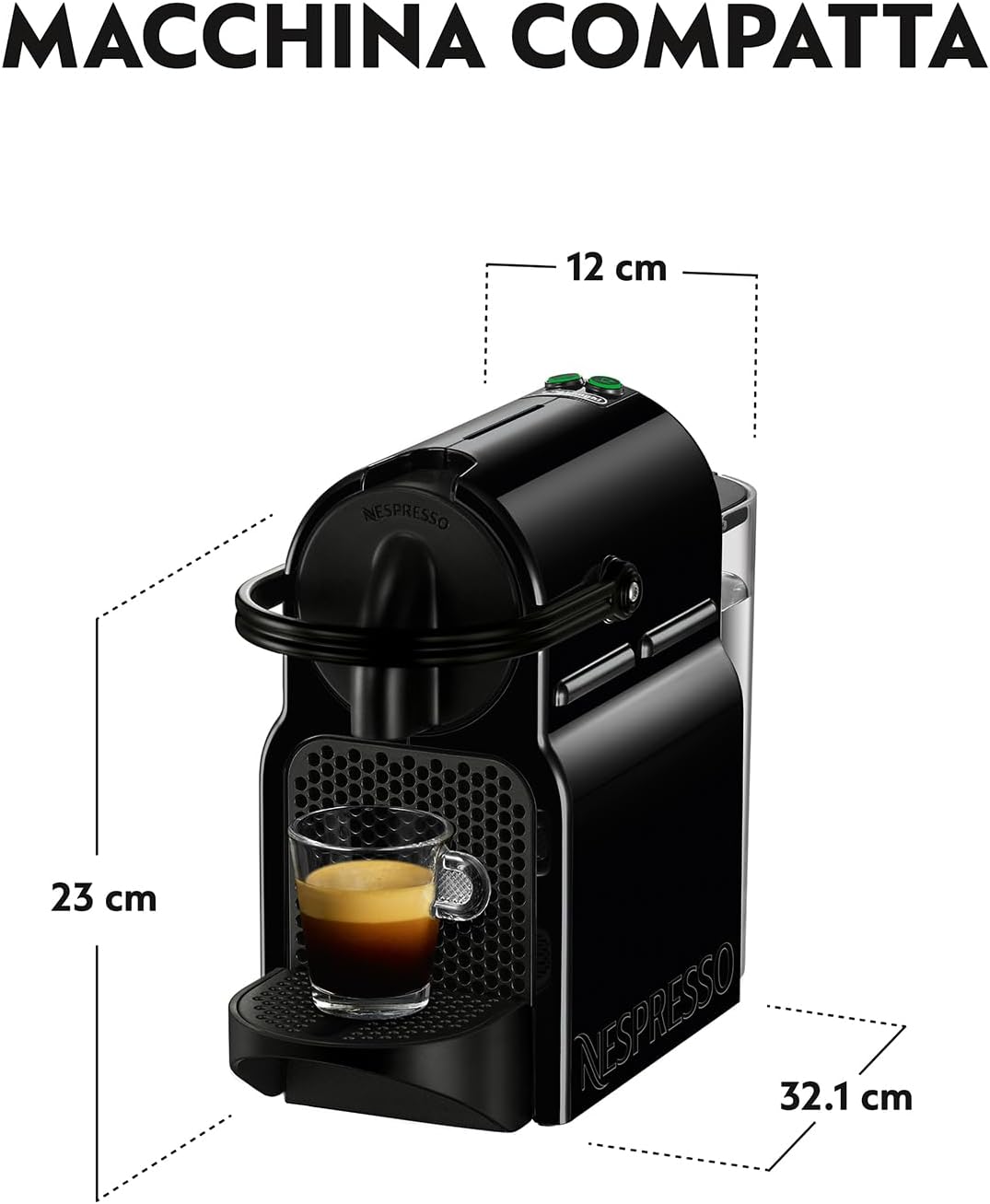 Detalle de Nespresso Inissia EN80.B Macchina per Caffè Espresso, Black – Compatta ed automatica