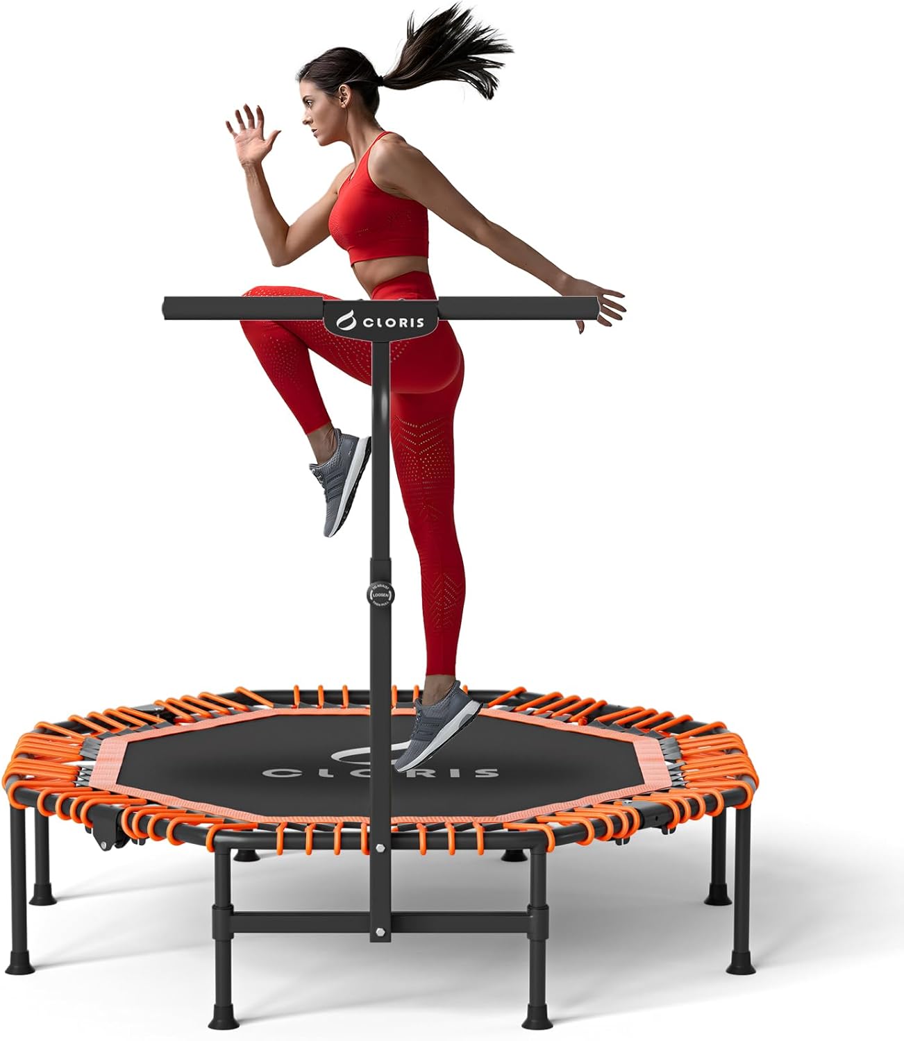 Thumbnail 6 de CLORIS 38in/48in Folding Trampoline – Safe, Portable Rebounder with Adjustable Foam Handle
