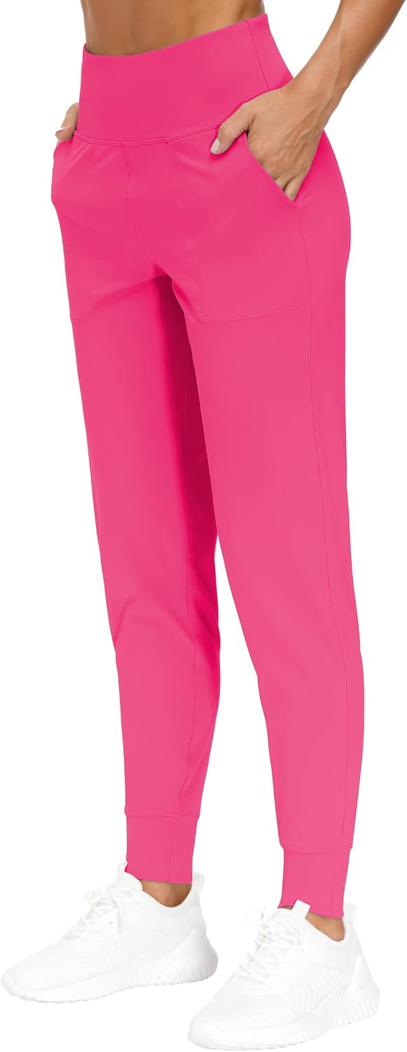 Detalle de THE GYM PEOPLE Jogginghose Damen – leichte Sportleggings mit High Waist für Yoga, Fitness, Laufen
