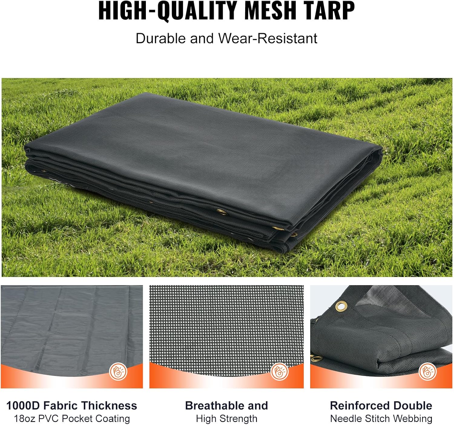Detalle 2 de VEVOR Dump Truck Mesh Tarp 7x14 ft