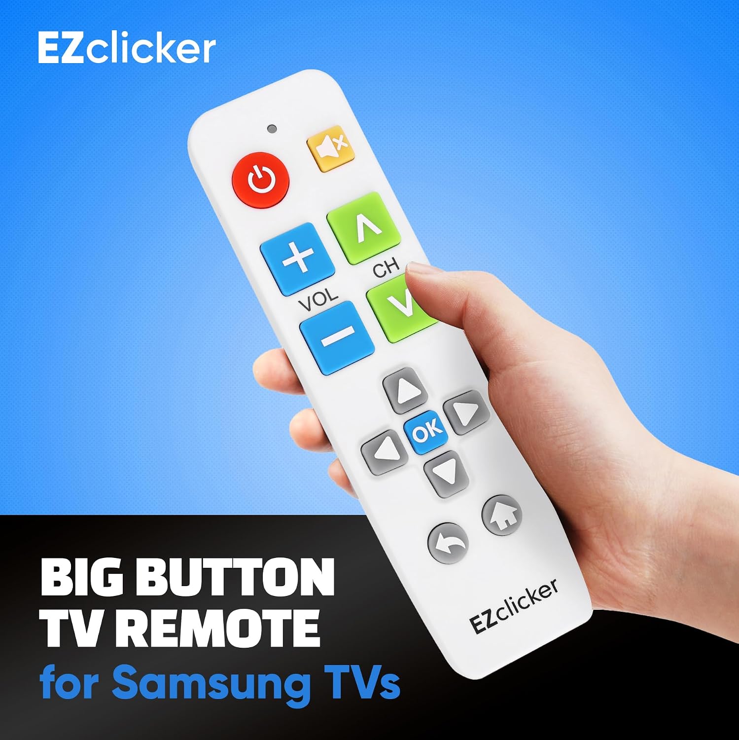 Detalle de Samsung Replacement TV Remote with Big Button (White) for Samsung TVs
