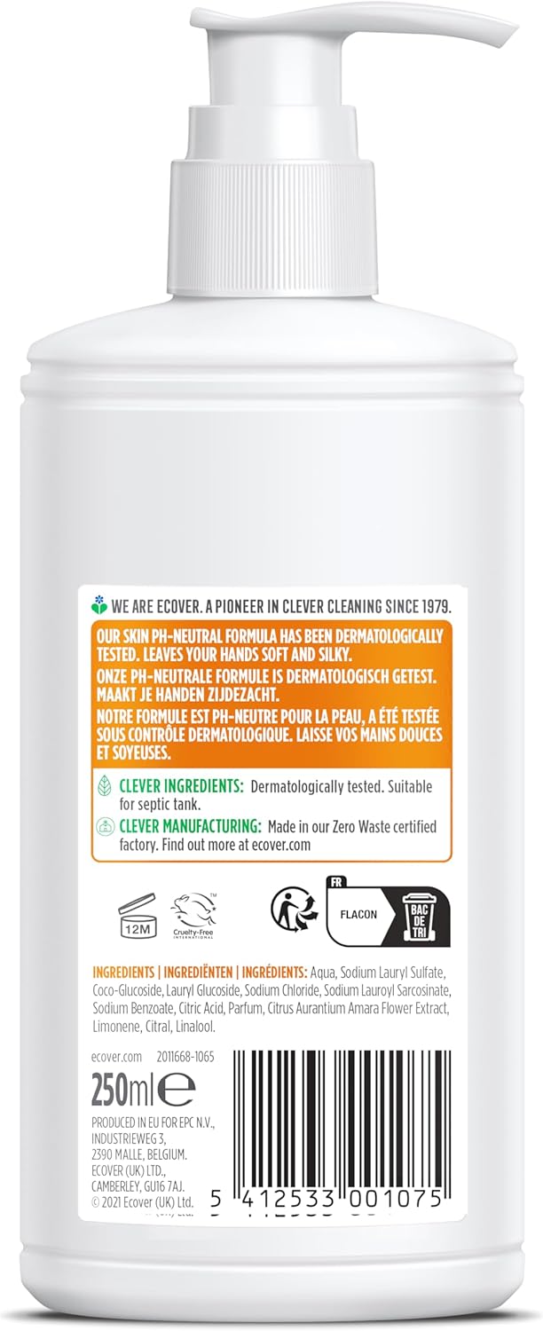 Thumbnail 1 de Ecover Hand Wash 250ml – Gentle, Fresh Citrus & Orange Blossom