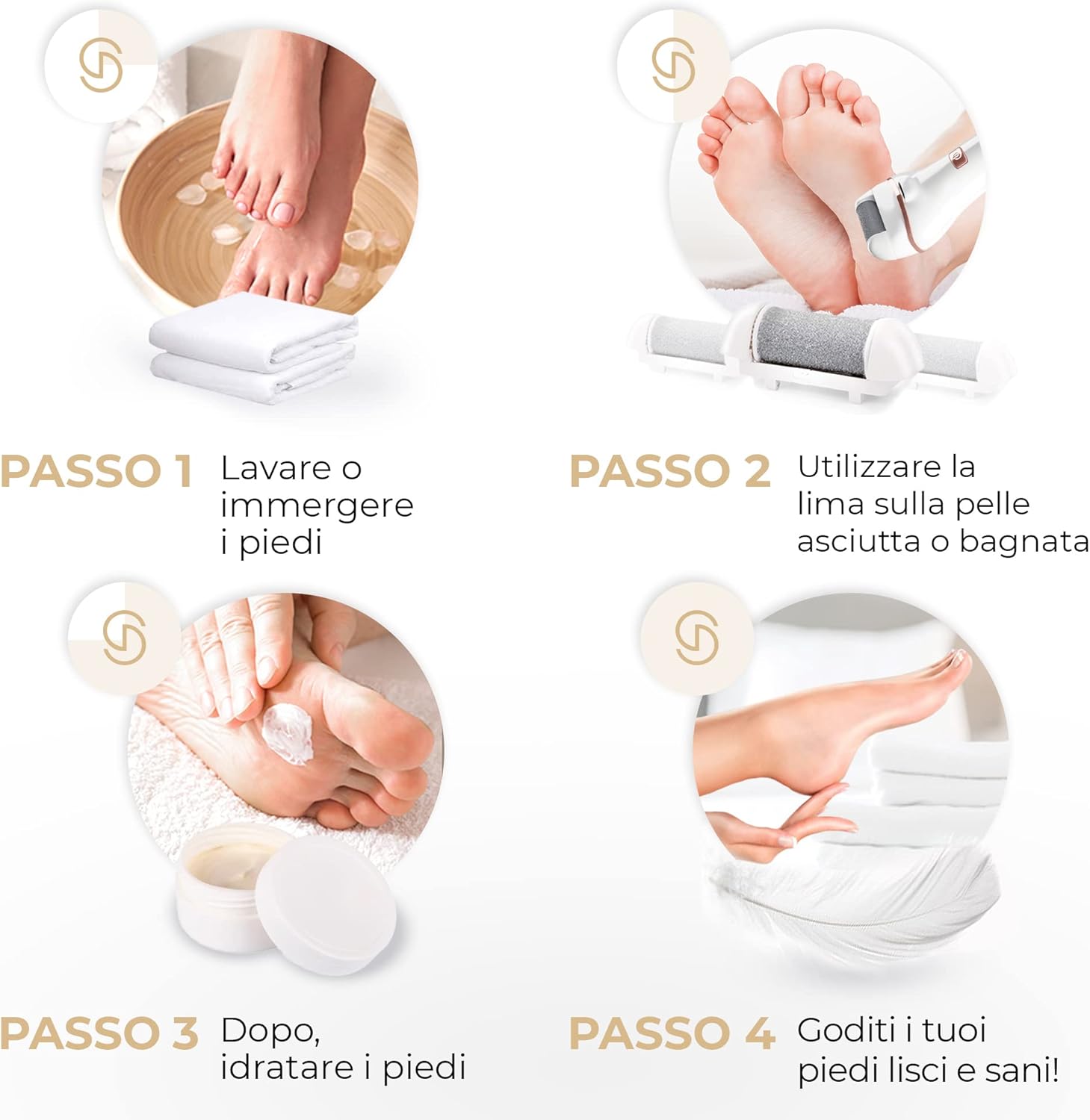 Thumbnail 3 de Essy Pedicure Elettrica Professionale per Piedi con 5 Rulli Sostituibili (Bianco) – Lima per calli e duroni