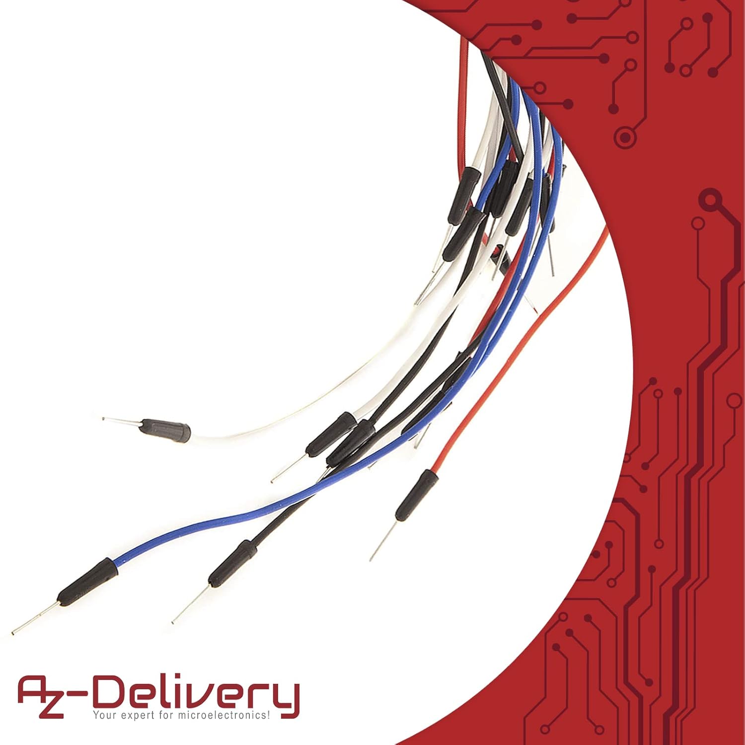 Detalle de Set di jumper wire AZDelivery (3 x 65 pezzi) per breadboard e Arduino, con E-book