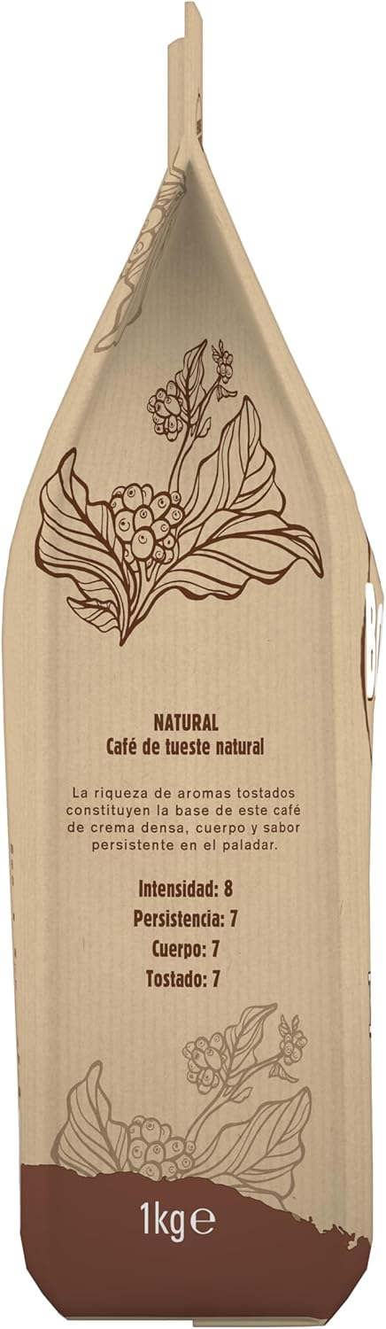 Detalle 2 de Bonka Café en grano tostado natural para hostelería ☕ 1kg
