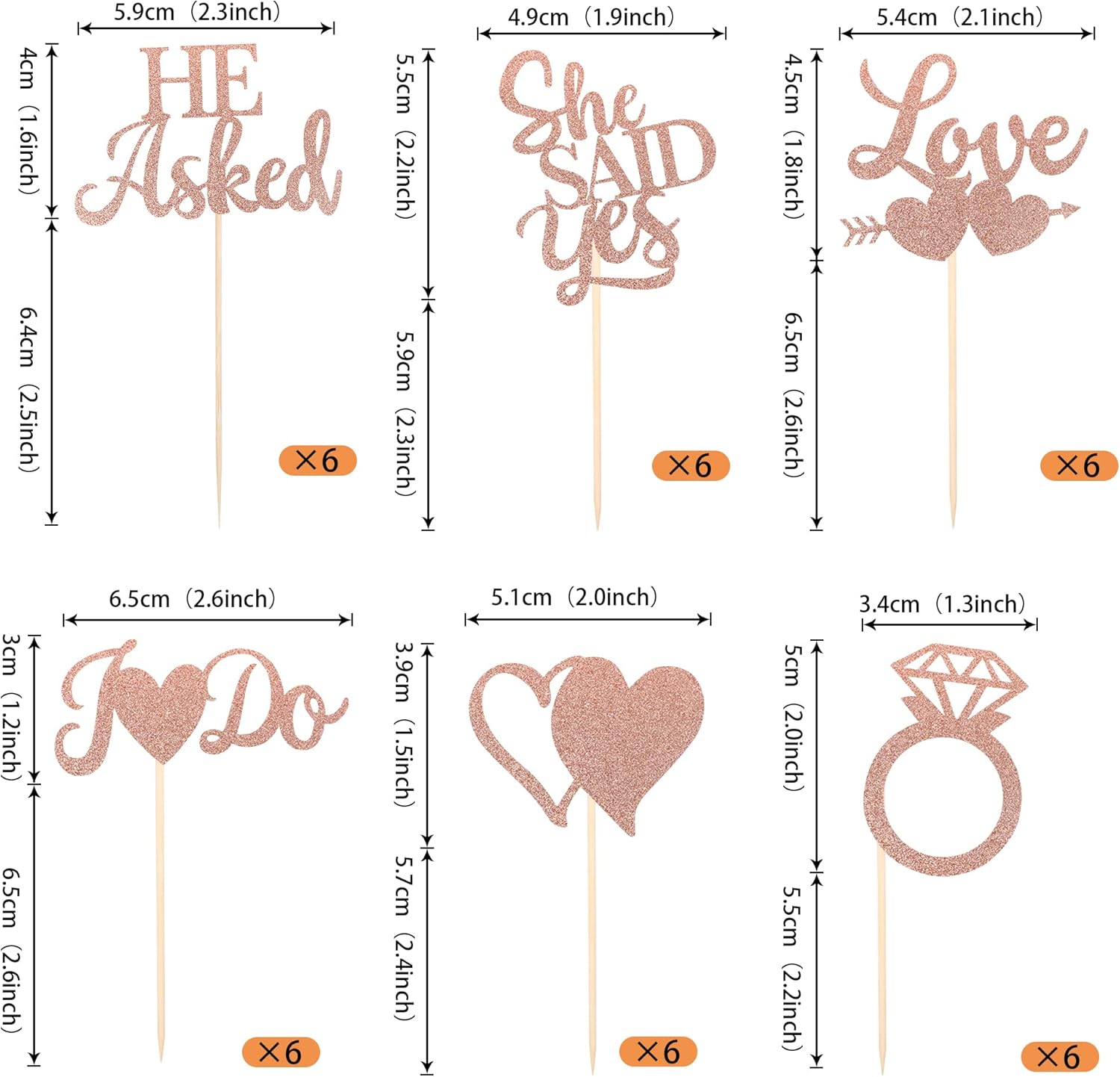 Thumbnail 2 de SYKYCTCY 36 Cupcake Toppers He Asked 🎂