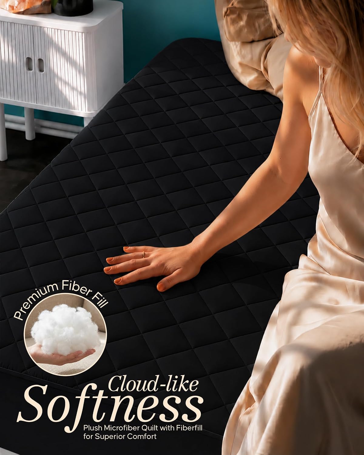 Detalle 1 de Utopia Bedding UB2452 Queen Quilted Mattress Pad, 16-Inch Deep Pocket