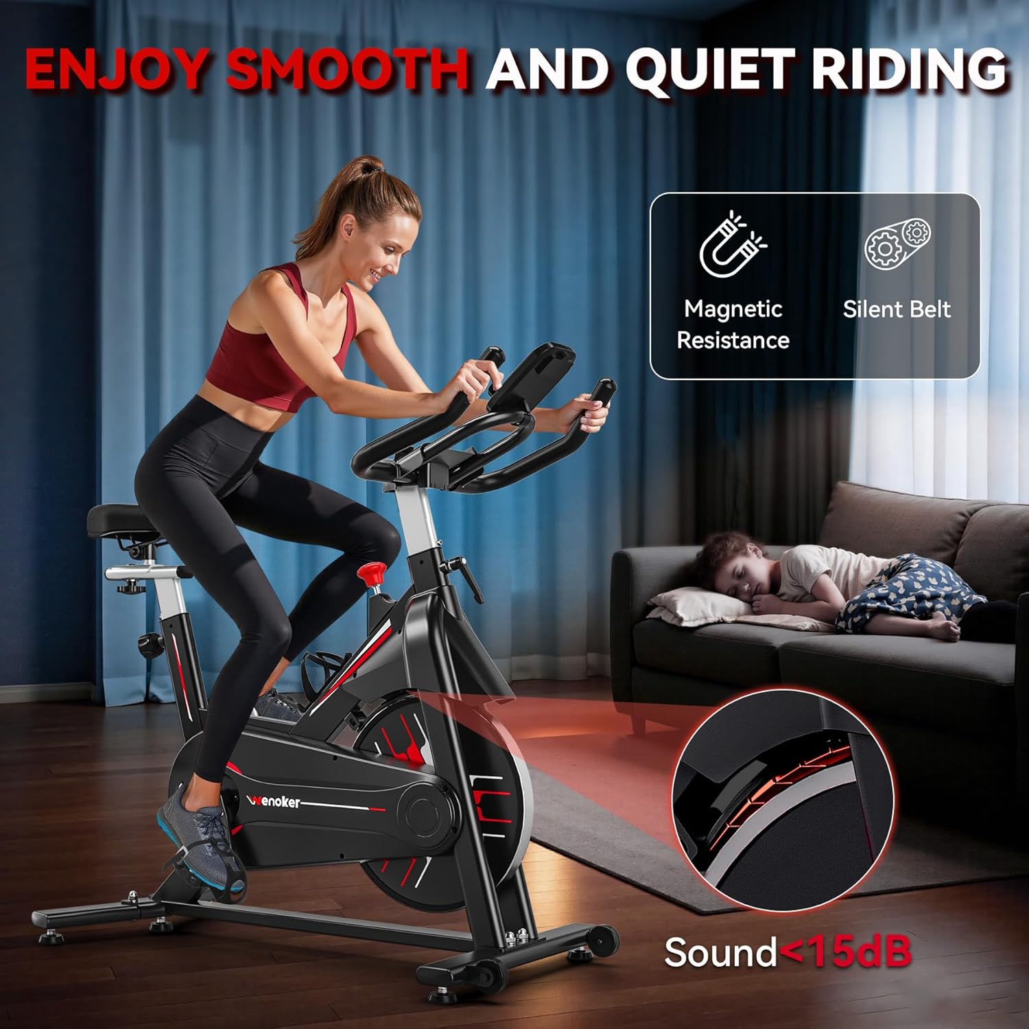 Detalle 2 de Wenoker Magnetic Resistance Exercise Bike ⚙