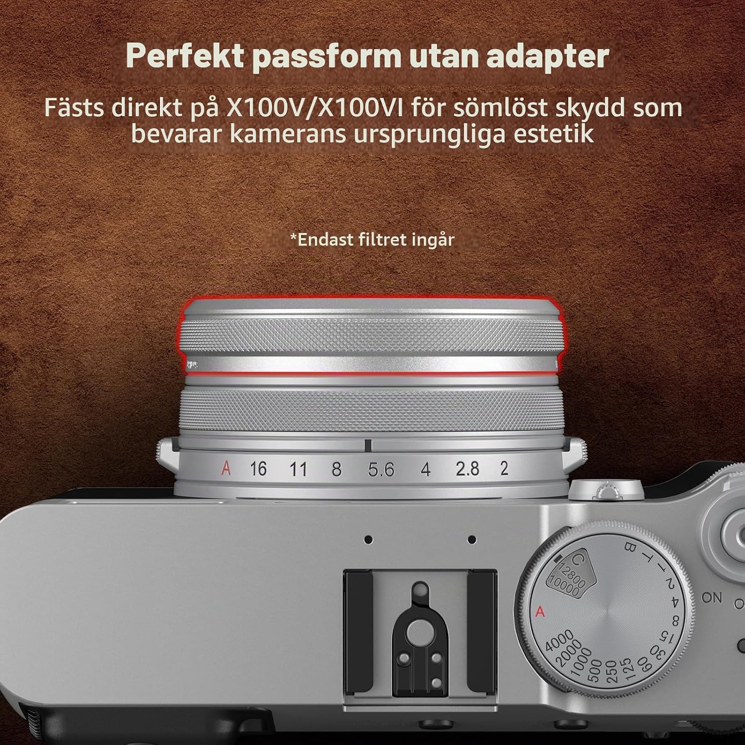 Detalle 2 de SMALLRIG 5853 UV-filter för FUJIFILM X100V/X100VI med optiskt glas