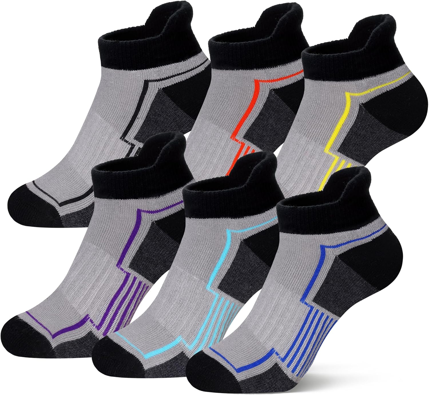 Thumbnail 6 de SEEYAN Kids Socks Boys Ankle Athletic Half Cushioned Low Cut Cotton Breathable Socks – 6 Pairs