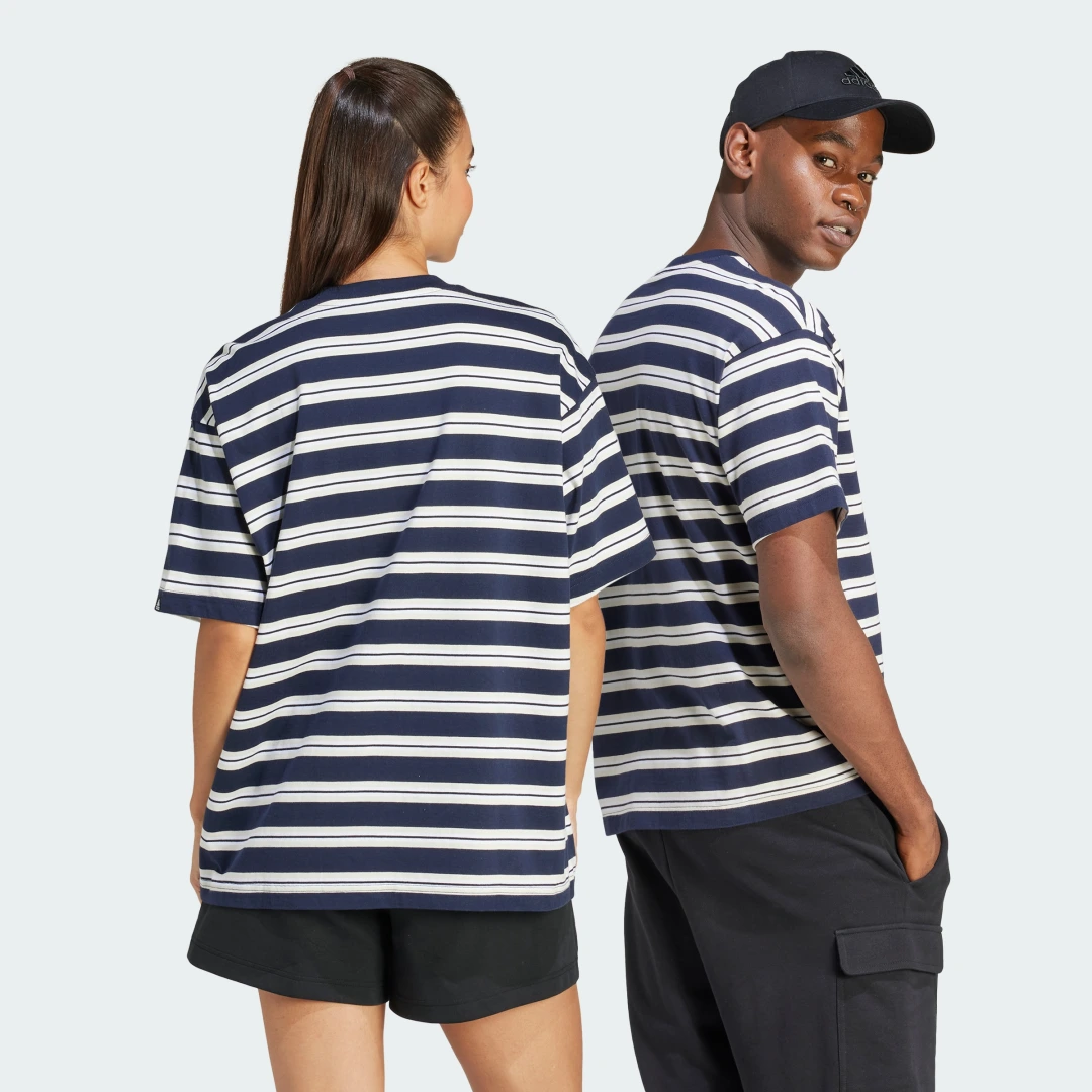 Detalle 2 de Adidas Americana Striped T-Shirt — Camiseta azul a rayas